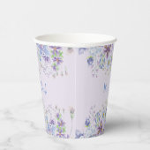 Paars en blauw, Floral Baby Boy Shower Papieren Bekers (Rechts)