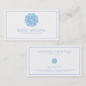 Paars en blauw  Floral Mandala Visitekaartje (Voorkant / Achterkant)