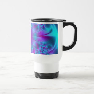 Paars en blauw fractaal ontwerp reisbeker
