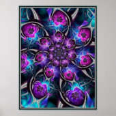 Paars en blauw fractal poster (Voorkant)