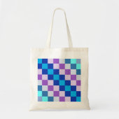Paars en blauw gecontroleerd tote bag (Voorkant)