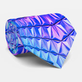 Paars en blauw geometrisch patroon stropdas (Opgerold)