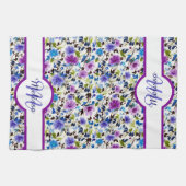 Paars en blauw gepersonaliseerd theedoek (Horizontaal)