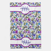 Paars en blauw gepersonaliseerd theedoek (Verticaal)