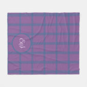 Paars en blauw geruit fleece deken (Voorkant (Horizontaal))