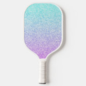 Paars en blauw Glitter Monogram Naam Pickleball Paddle (Achterkant)