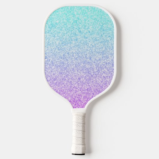Paars en blauw Glitter Monogram Naam Pickleball Paddle (Achterkant)