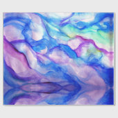 Paars- en blauw-golven-omslagpapier cadeaupapier (Vlak)