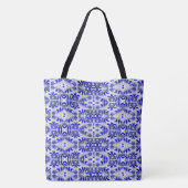 Paars en blauw Hawaïaans Tote Bag (Achterkant)