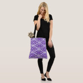 Paars en blauw Hawaïaans Tote Bag (Op model)