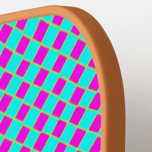 Paars en blauw hombuspatroon pickleball paddle (Links Detail)