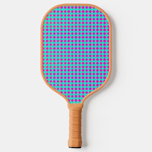 Paars en blauw hombuspatroon pickleball paddle (Achterkant)