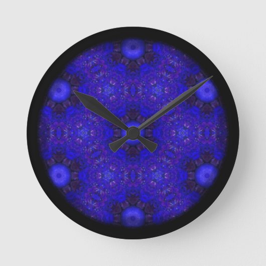 Paars en blauw in 3D Ronde Klok (Voorkant)