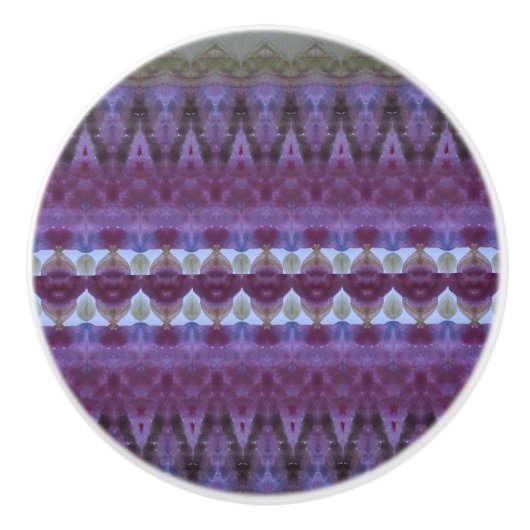 Paars en blauw keramische knop (Voorkant)