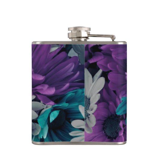 Paars en blauw kleuter op maat heupfles (Achterkant)