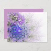 Paars en Blauw Lacy Abstract Bloem Ontwerp Briefkaart (Voorkant / Achterkant)