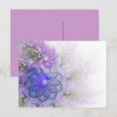Paars en Blauw Lacy Abstract Bloemontwerp Briefkaart (Voorkant / Achterkant)