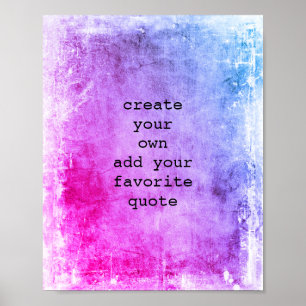 paars en blauw leed voeg een citaat toe poster