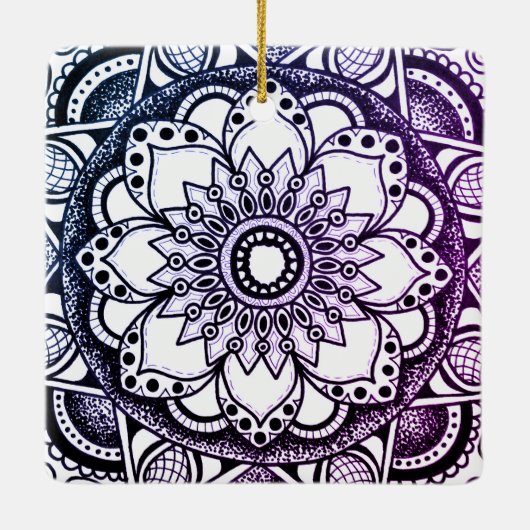 Paars en blauw Mandala Art Ornament (Achterkant)