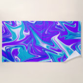 Paars en blauw marmerontwerp, strandlaken (Voorkant)