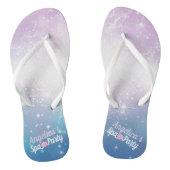 Paars en blauw met witte Sparks| Roze Spa Flower Teenslippers (Voetbed)