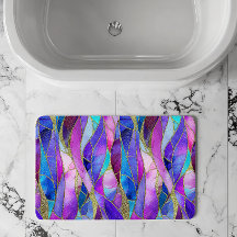 Paars en blauw mozaïekpatroon van gebrandschilderd