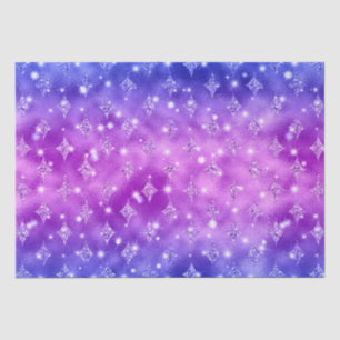Paars en blauw ombre Glitter Celestial Pattern Tissuepapier