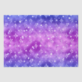 Paars en Blauw Ombre Glitter Hemels Patroon Tissuepapier