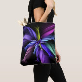 Paars en blauw ontwerp tote bag (Dichtbij)
