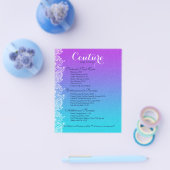 Paars en blauw Paisley Lace Nails Studio Flyer (Enkel)