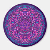 Paars en blauw Paisley Mandala Magneet (Voorkant)