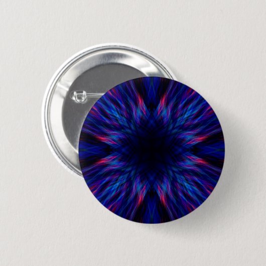 Paars en blauw patroon ronde button 5,7 cm (Voorkant /achterkant)