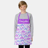 Paars en blauw regenboogmultiplex Schort (Gedragen)