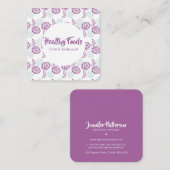 Paars en blauw Roos Patroon Modern Visitekaartje (Voorkant / Achterkant)