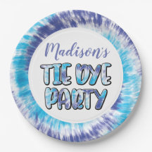 Paars en blauw Tie Dye Happy Birthday, elke leefti