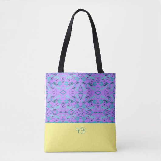 Paars en blauw tote bag (Voorkant)