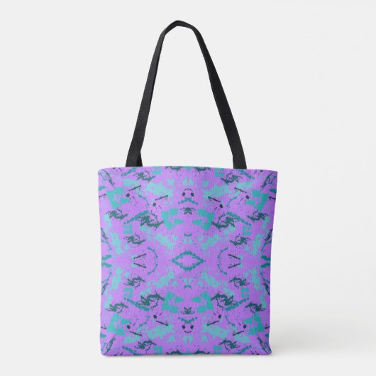 Paars en blauw tote bag (Achterkant)