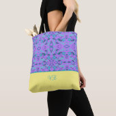Paars en blauw tote bag (Dichtbij)