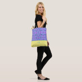 Paars en blauw tote bag (Op model)