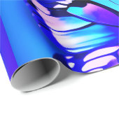 Paars en blauw vlinderontwerp cadeaupapier (Rol Hoek)