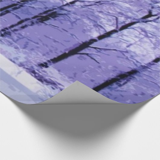 Paars en blauw winterplatform cadeaupapier (Hoek)