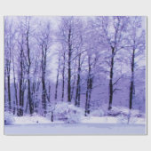 Paars en blauw winterplatform cadeaupapier (Vlak)