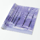 Paars en blauw winterplatform cadeaupapier (Uitgerold)