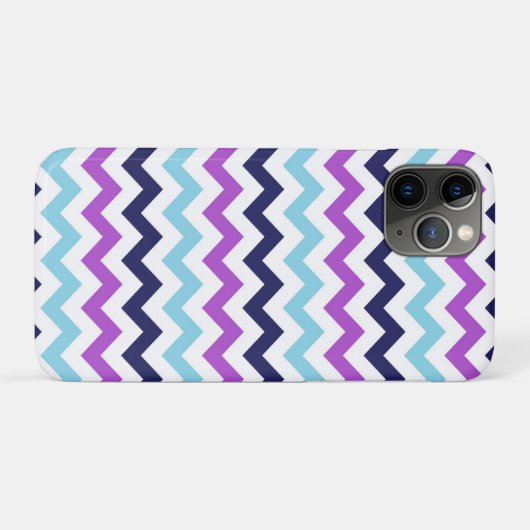 Paars en blauw Zig Zag Chevrons Pattern Case-Mate iPhone Case (Achterkant (horizontaal))