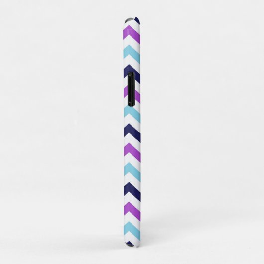Paars en blauw Zig Zag Chevrons Pattern Case-Mate iPhone Case (Achterkant/rechts)