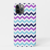 Paars en blauw Zig Zag Chevrons Pattern Case-Mate iPhone Case (Achterkant)