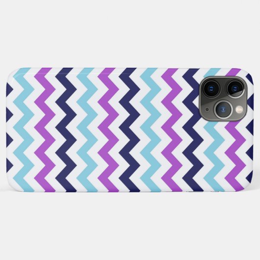 Paars en blauw Zig Zag Chevrons Pattern Case-Mate iPhone Case (Achterkant (horizontaal))