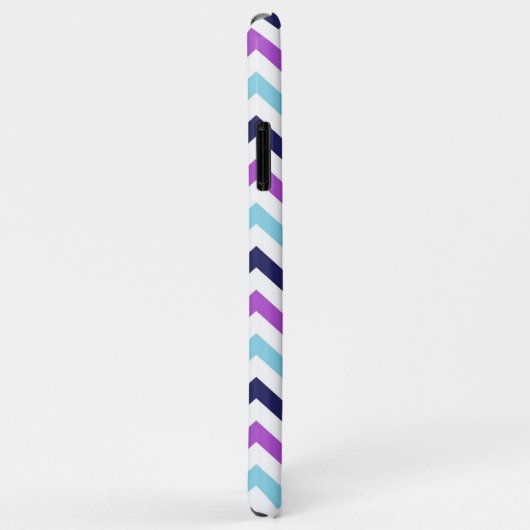 Paars en blauw Zig Zag Chevrons Pattern Case-Mate iPhone Case (Achterkant/rechts)