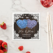 Paars en Blauwe Floral Mr. en Mrs Wedding Servet (Insitu)
