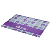 Paars en blauwe smeltende schedels patroon snijplank (Hoek)